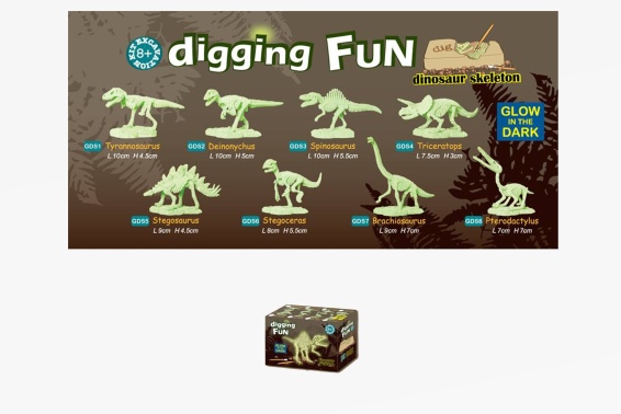 Ausgrabungsset Glow Dino Skelett S