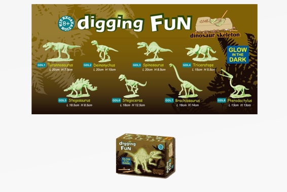 Ausgrabungsset Glow Dino Skelett L