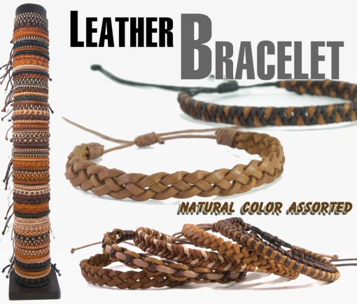 Leather bracelet nature colors (96)