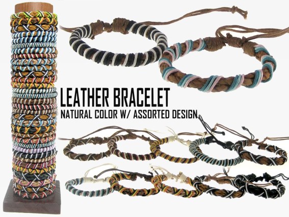 Leather bracelet mixed colors (96)