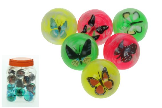 Bouncy ball butterfly 6 assorted (30)