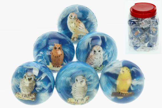 Bouncy ball owl  6 assorted (30)