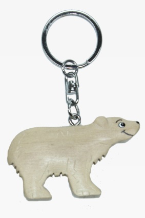 Eisbär Tier Nordpol Holz Edel Handmade Schlüsselanhänger Anhänger 