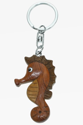 Wooden keychain seahorse (6)