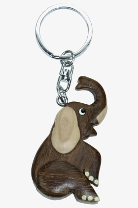 Wooden keychain elephant (6)