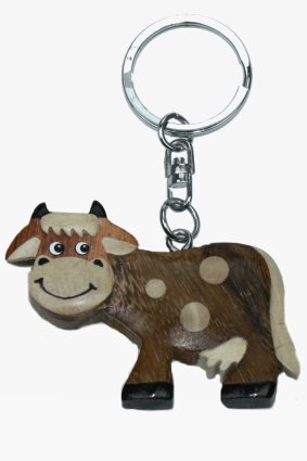 Wooden keychain cow (6)