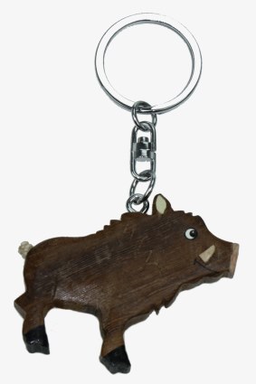 Wooden keychain wild boar (6)