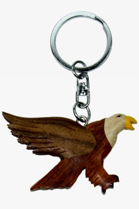 Wooden keychain bald eagle (6)