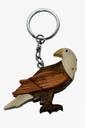 Wooden keychain bald eagle (6)