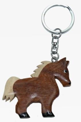 Wooden keychain brown horse (6)