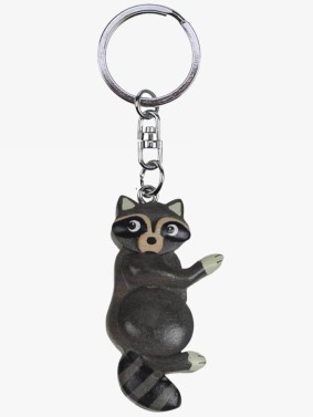 Wooden keychain raccoon (6)