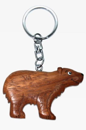 Wooden keychain brown bear (6)