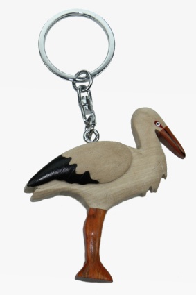 Wooden keychain stork (6)