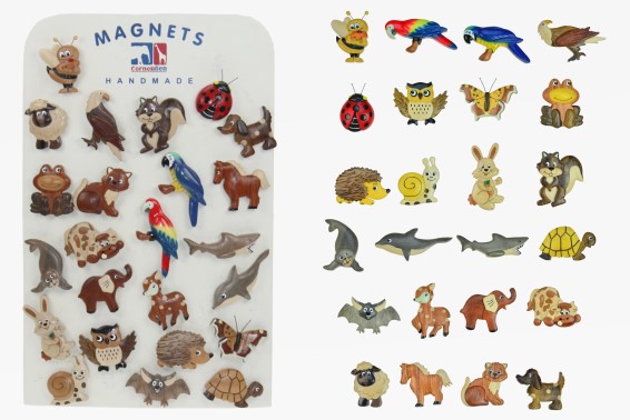 Holzmagnete TIERE 20STK Holz Magnete Tiere Kindermagnete Kinder Spielzeug Magnet 