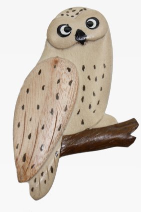 Wooden snowy owl magnet (6)