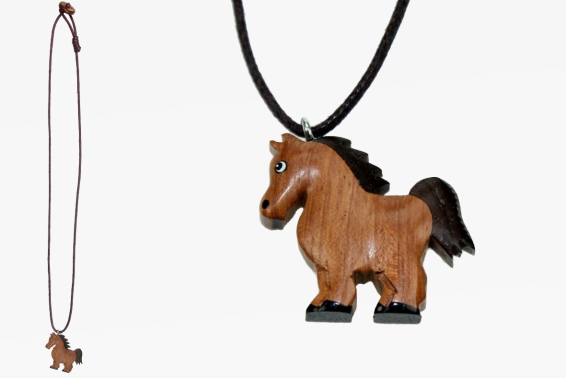 Kette mit Holz Pferd (12)