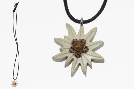 Necklace wooden edelweiss (12)