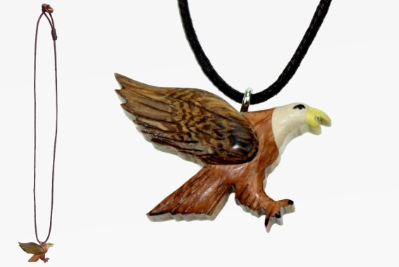 Necklace wooden bald eagle (12)