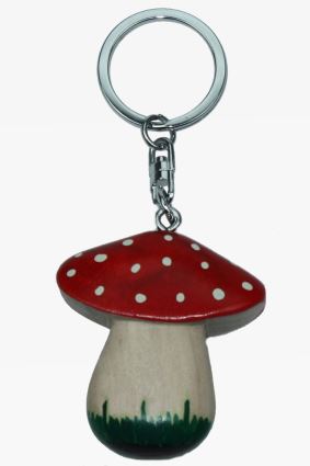 Wooden keychain fly agaric (6)