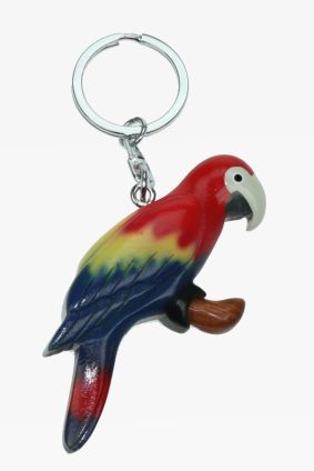 Wooden keychain scarlet macaw (6)