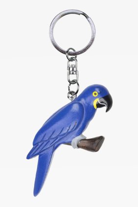 Wooden keychain hyacinth macaw (6)