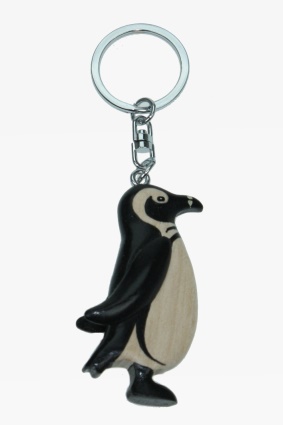 Wooden keychain african penguin (6)