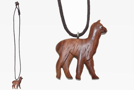 Necklace wooden alpaca brown (12)