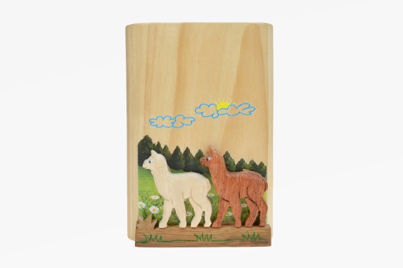 Wooden pencil holder alpacas (3)