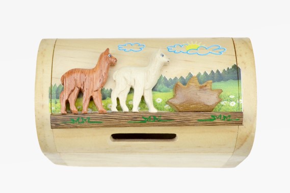 Wooden treasure box alpacas (3)