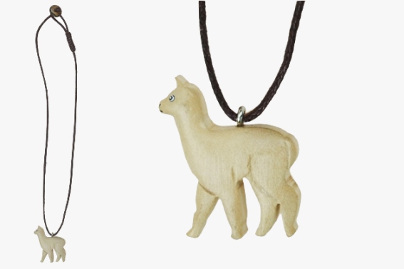 Necklace wooden alpaca white (12)