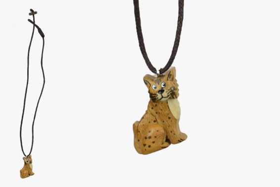 Necklace wooden lynx (12)