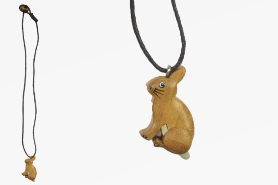 Necklace wooden rabbit (12)