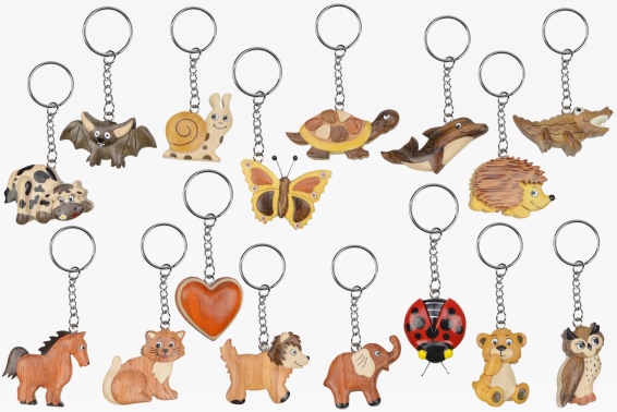 Wooden mini keychain animal refill (96)
