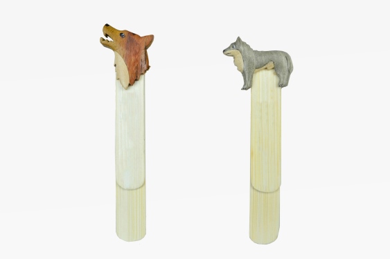 Wooden bookmark wolf 2 assorted (12)