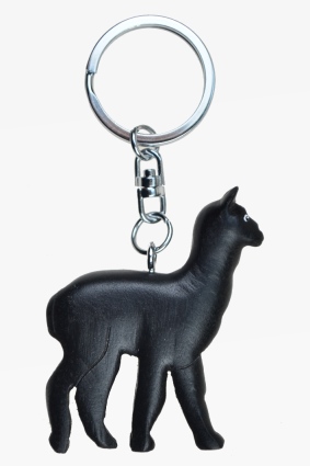 Wooden keychain black alpaca (6)