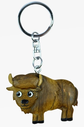 Wooden keychain wisent (6)