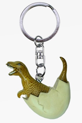 Wooden keychain t-rex in egg (6)