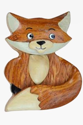 Wooden fox magnet (6)
