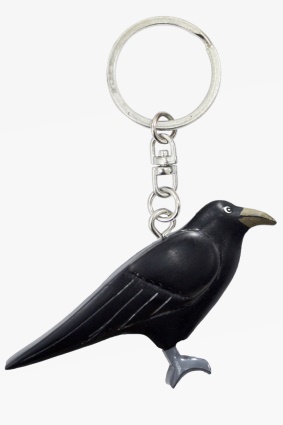 Wooden keychain raven (6)