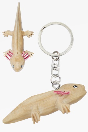 Wooden keychain axolotl (6)