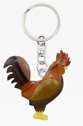 Wooden keychain rooster (6)