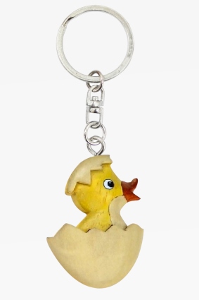Wooden keychain chick in egg (6)