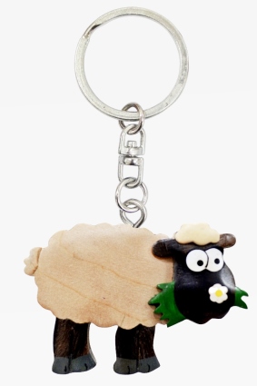 Wooden keychain black sheep (6)