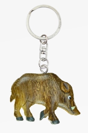 Wooden keychain wild boar (6)