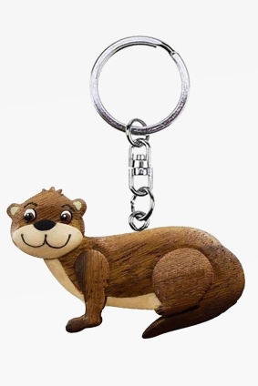 Wooden keychain otter (6)