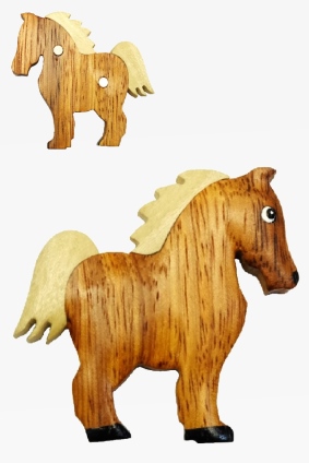 Holz Magnet Pferd braun (6)
