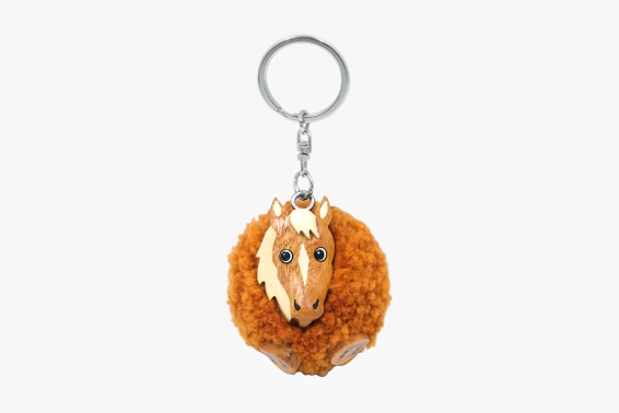 Holz Anhänger Pompom Pferd (6)