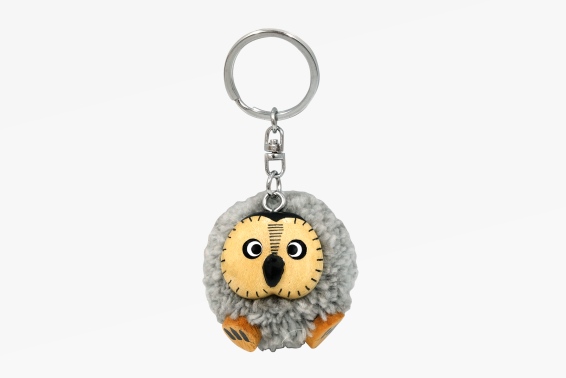 Holz Anhänger Pompom Eule (6)