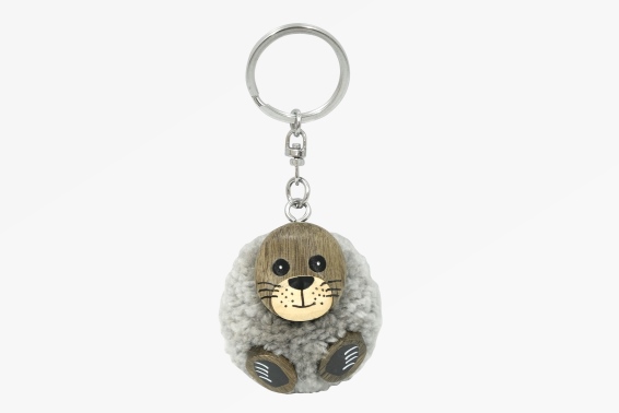 Holz Anhänger Pompom Robbe (6)