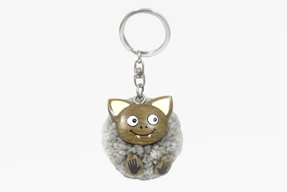 Holz Anhänger Pompom Fledermaus (6)